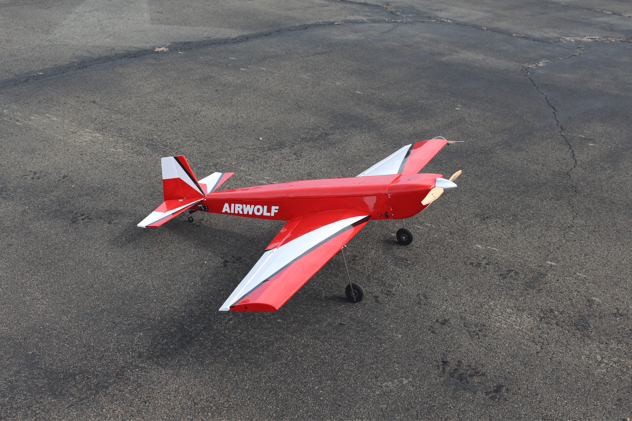 Small red and white plane